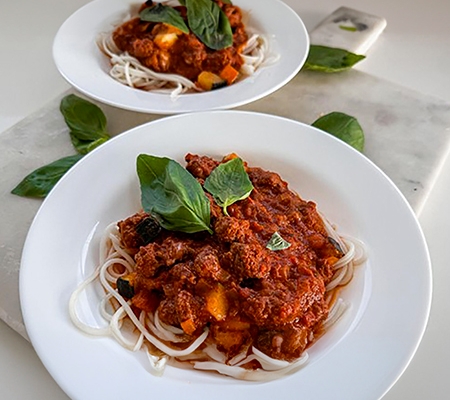 Spaghetti bolognaise healthy recette proposée par Justine GALLICE