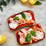Pizza toasts healthy jambon mozzarella de Justine Gallice