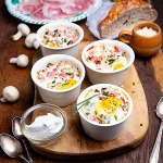 Oeufs cocotte pancetta et champignons