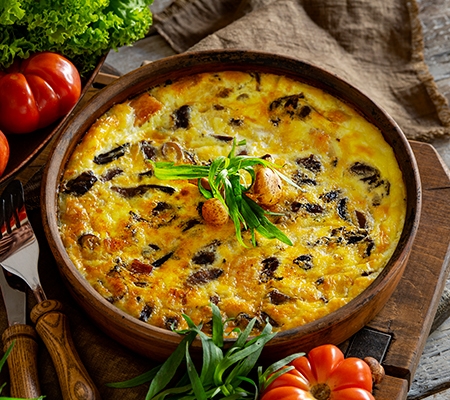 Frittata aux champignons et au parmigiano reggiano