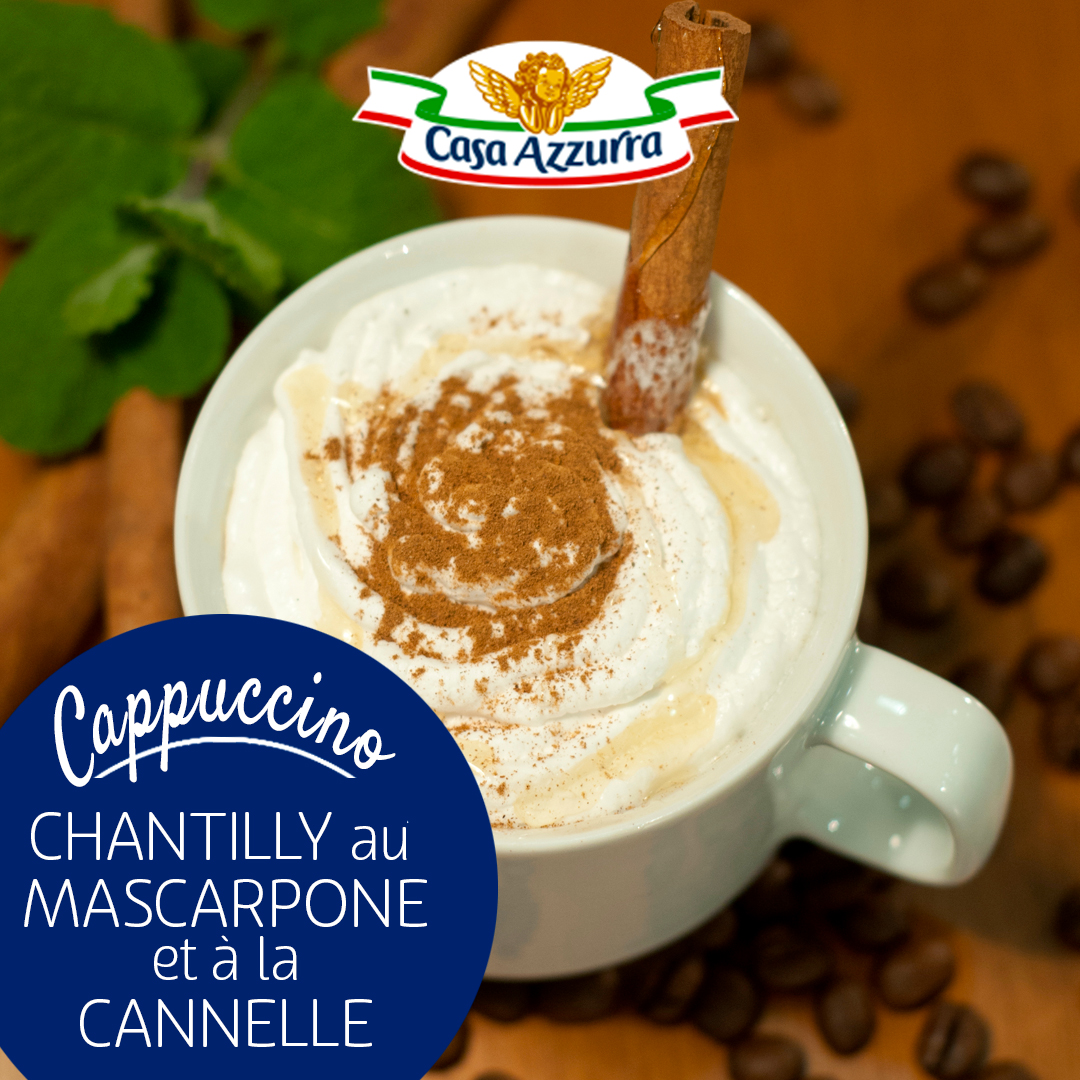 Cappuccino à la cannelle avec chantilly au mascarpone Casa Azzurra